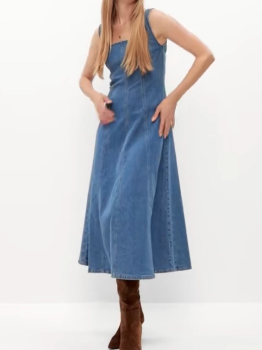 XL Old Navy denim midi dress fit and flare